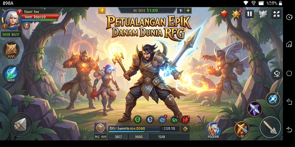 Screenshot gameplay utama 898A menampilkan aksi bertarung yang seru.