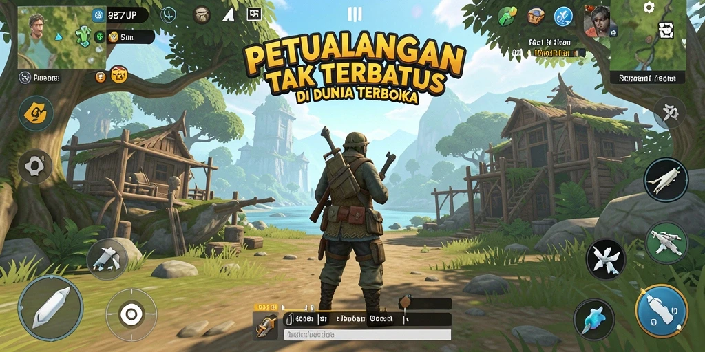 Gameplay seru di dunia terbuka 987UP dengan beragam petualangan.