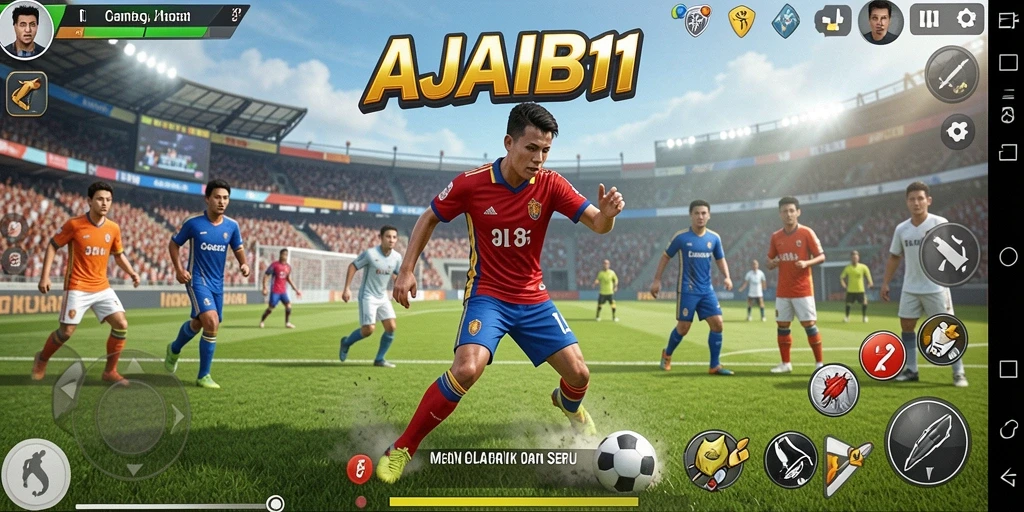 Tampilan utama gameplay AJAIB11 yang seru dan interaktif.