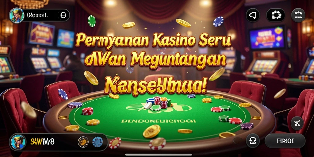 Tampilan gameplay seru AW8 dengan dealer langsung dan permainan kasino interaktif.