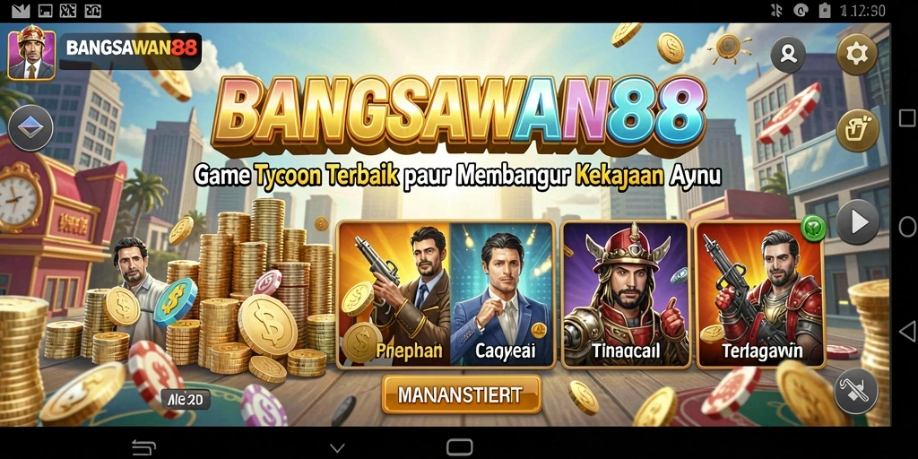 Screenshot utama BANGSAWAN88 menampilkan aksi membangun kerajaan bisnis yang menarik.