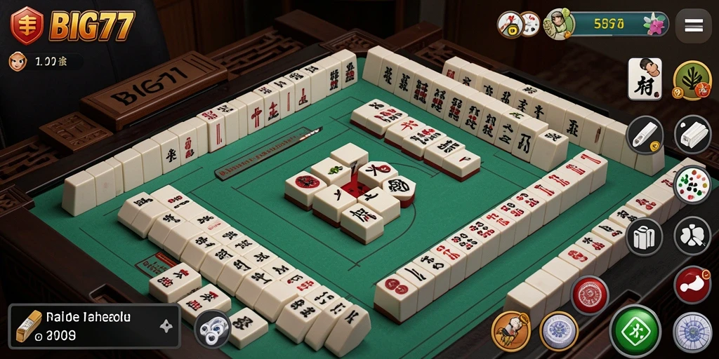 Screenshot gameplay BIG77 yang menunjukkan serunya bermain Mahjong.