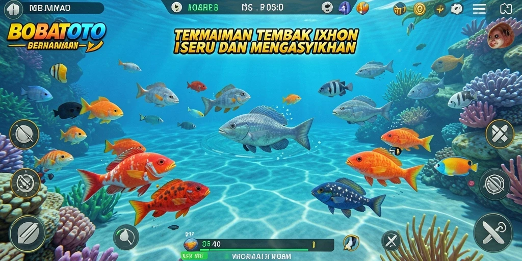 Screenshot BOBATOTO menunjukkan aksi menembak ikan yang seru.