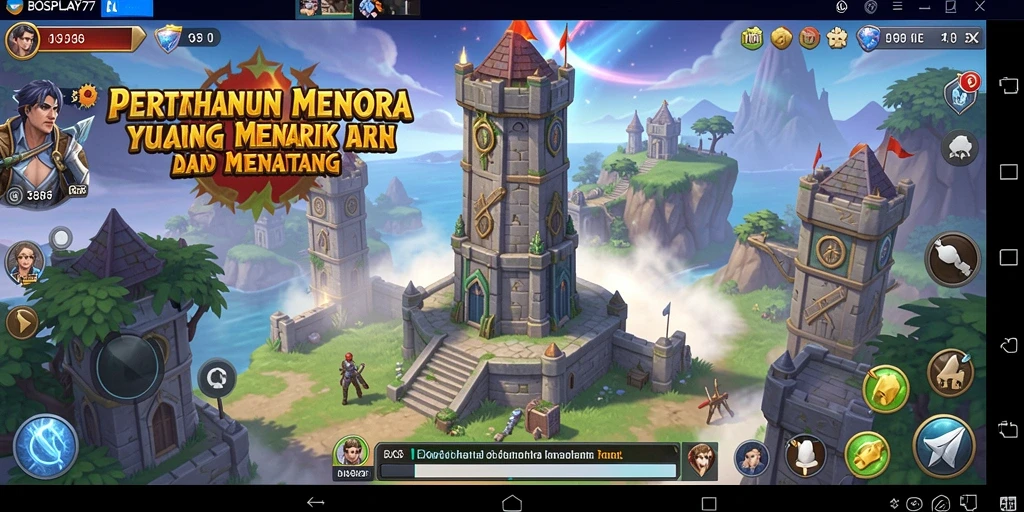 Screenshot gameplay menunjukkan aksi mendebarkan pertahanan menara.