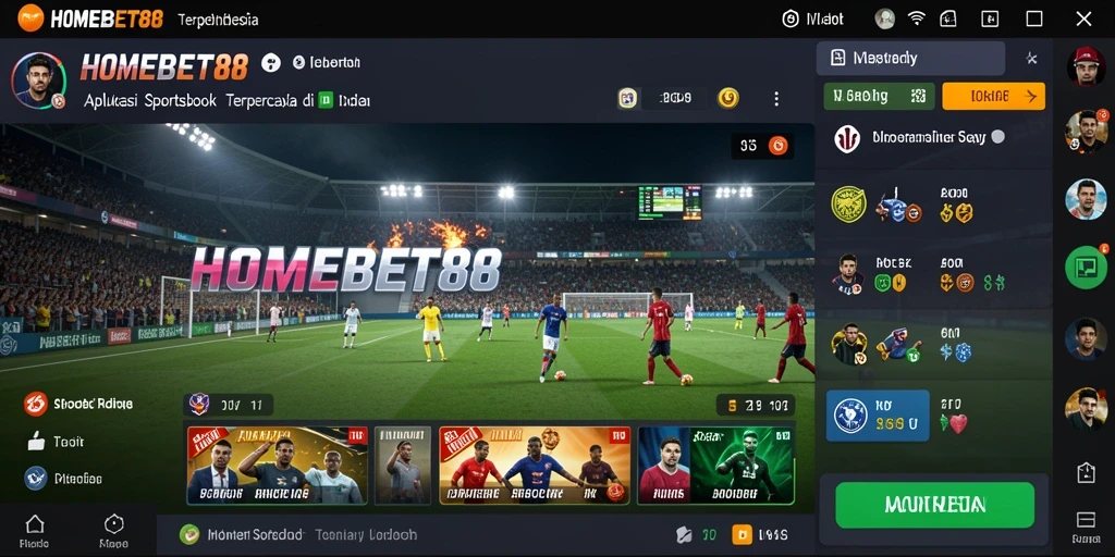 Tampilan menarik dari aplikasi HOMEBET88 saat melakukan taruhan olahraga.