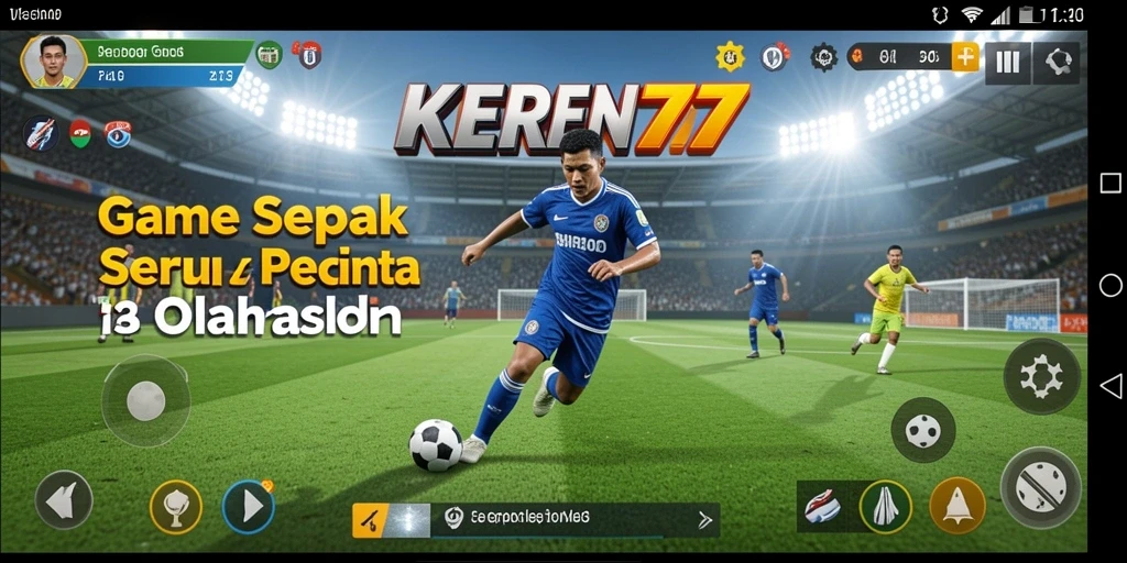 Tampilan gameplay seru KEREN77 dengan aksi sepak bola mendebarkan.