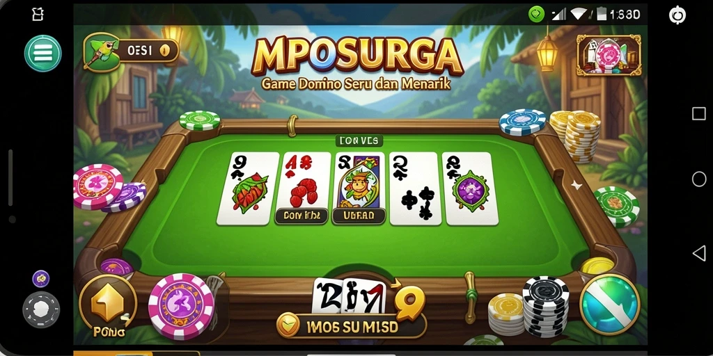 Tampilan gameplay seru dari MPOSURGA yang menampilkan pemain berkompetisi di domino.