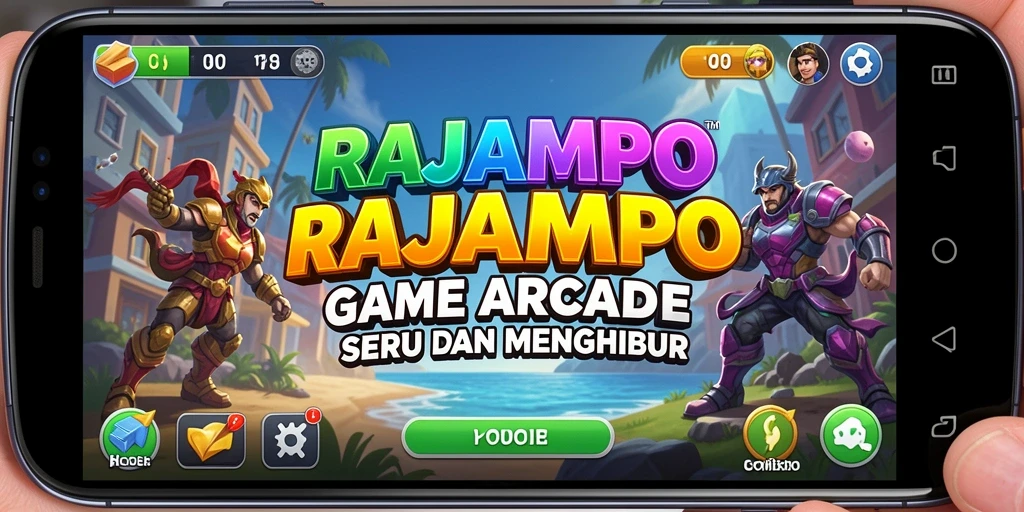 Screenshot utama RAJAMPO menampilkan aksi gameplay yang seru dan menantang.