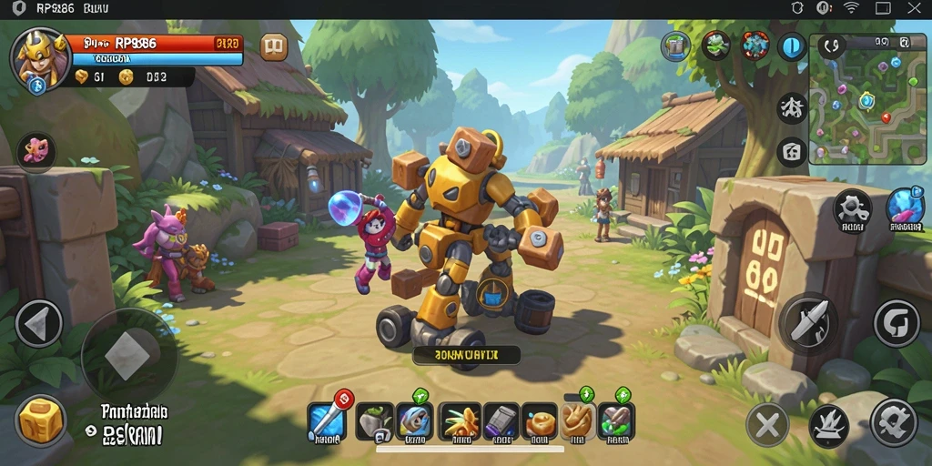 Tampilan gameplay RP886 yang penuh warna dan menantang.