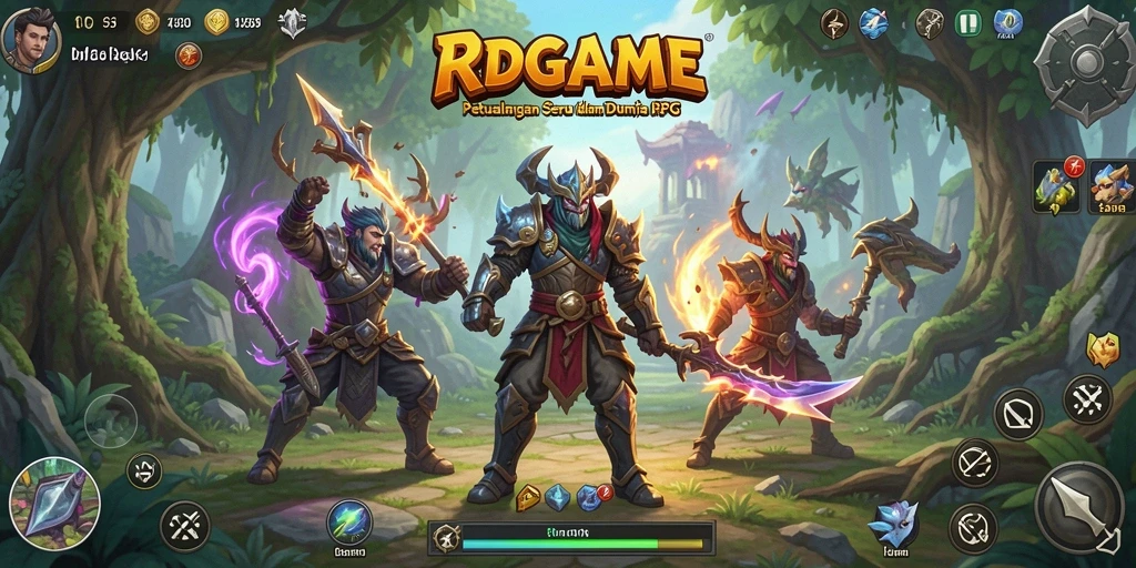 Gameplay RPGAME dengan pertarungan yang mendebarkan.