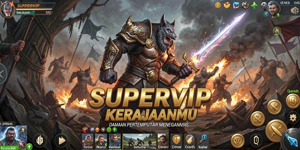Tangkapan layar gameplay SUPERVIP menampilkan pertarungan menegangkan dalam Tower Defense.