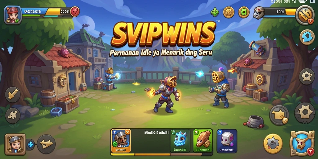 Screenshot gameplay SVIPWINS menampilkan karakter dalam aksi Idle yang menakjubkan.