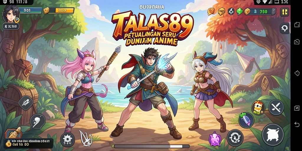 Tangkapan layar utama TALAS89 dengan karakter Anime yang menarik.