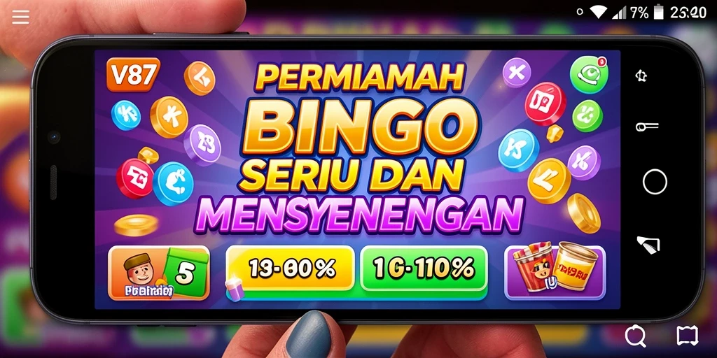 Screenshot V87 menampilkan gameplay seru dalam permainan Bingo.